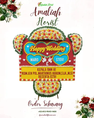Karangan Papan Bunga Pernikahan di Tejosari